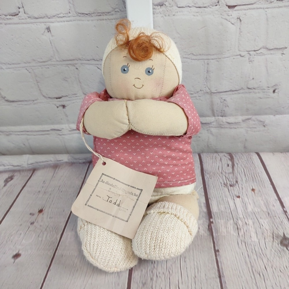 Jan Shackelford Baby Boy 10" Rag Cloth Soft Doll Plush 1991 - Name on tag Todd
